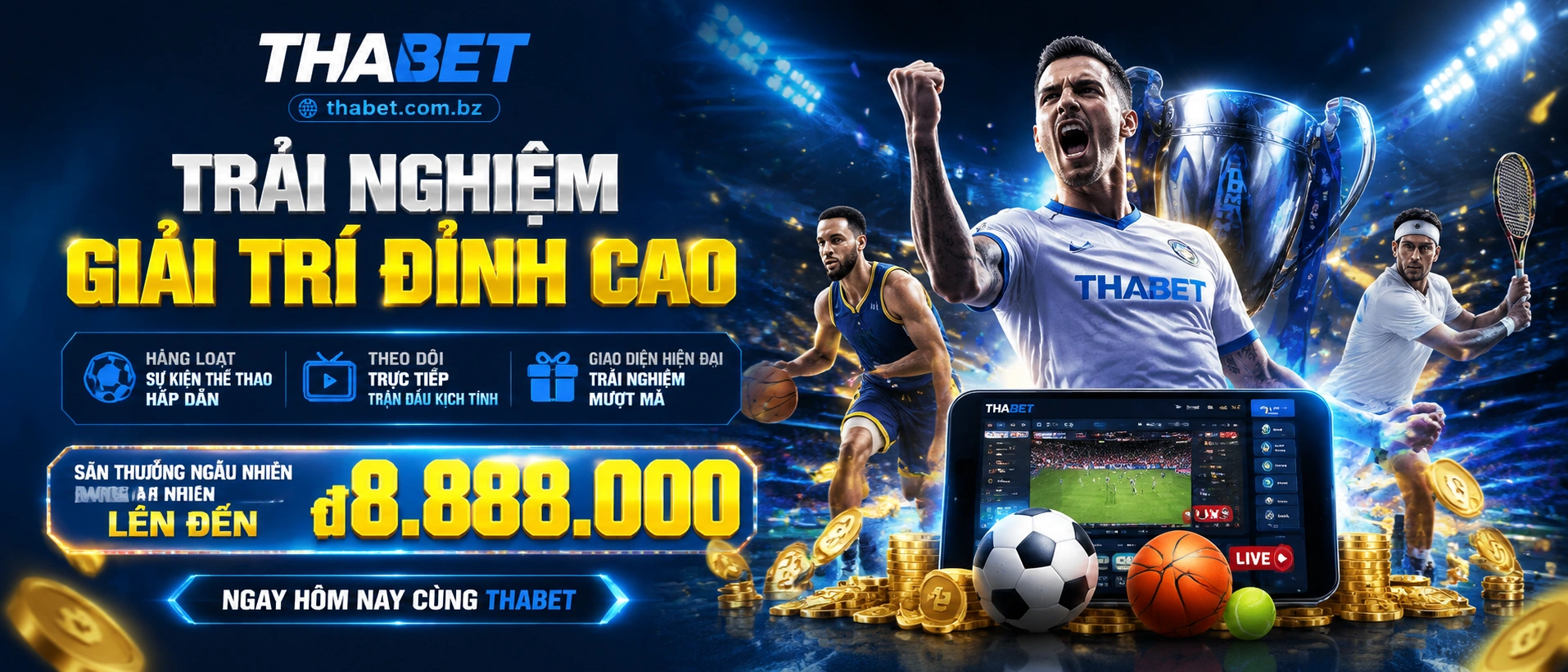 Giao diện thabet.com.bz trên thiết bị di động